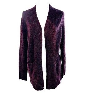 BP Bouclé Womens‎ Cardigan Knit Sweater Burgundy Size S NWT